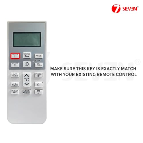 7SEVEN® Compatible with Hitachi Split Ac RSE/ESE/CSE-314HBD Model Original Remote of 168 Part Number Only Suitable with 1.2 Ton 3 Star Air Conditioner - Not Universal Hitachi Ac Remote 2 31yNsit9ePL