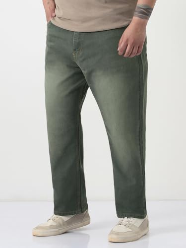 Image of Urbano Plus Men's Straight Fit Heavy Washed Jeans Stretchable
