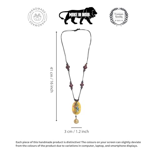 Image of AAKRITI ART CREATIONS Boho Tribal Handcrafted Ethnic Necklace Collection | Mandala, Dreamcatcher, Sunburst & Moonstone Designs | Artisan Collar, Lariat & Pendant Statement Jewelry for Women