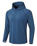 GarBull Herren UPF 100+ Rash Guard Vest Männer UV- Langarmshirt T-Shirt Kapuzenpullover Shirt Schnelltrocknend Leicht Langarmshirt