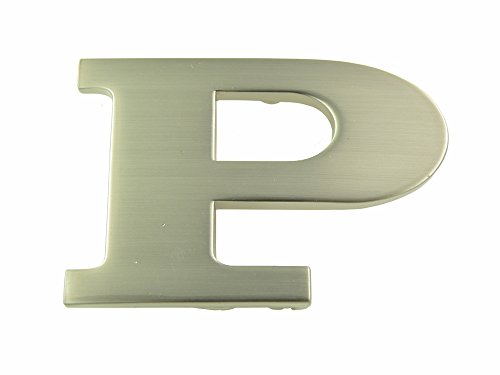 Stainless Steel "P" Initial Buckle & Genuine Black Leather Belt2