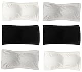 XHuaJun Girl's Bandeau Bra with Removable Padding Strapless Tube Bra for Girls and Teens(Black+White+Grey,10-12Years)