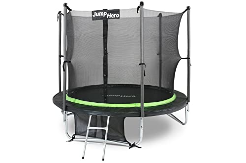 Garden Point Trampolín de jardín con Red para niños, Sólido y Fabricado con Material de Alta calidadcon Red Interna 244cm Jump Hero 8FT Cover