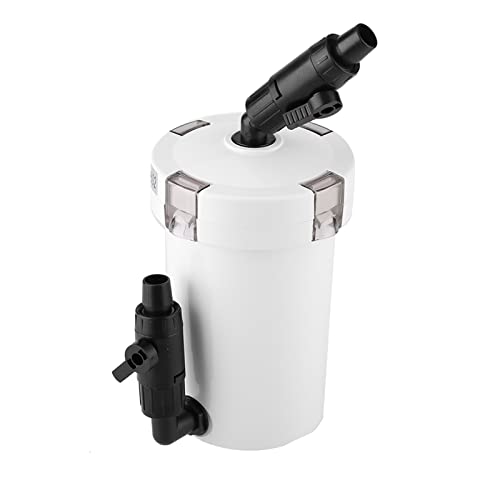 Yctze Filtro de Recipiente Externo Silencioso con Bomba para Pecera de Acuario, Juego de Filtros de Agua de Acuario Pequeño HW 602B de 55 Galones para Agua Dulce y Salada (602