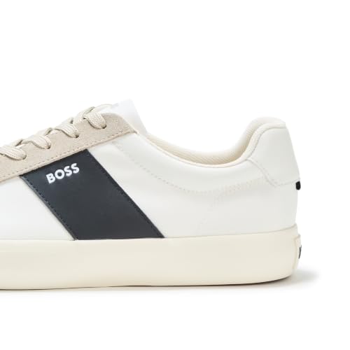 Image of BOSS Men's Aiden Logo Block Leather Low Top Sneakers | Casual Shoes