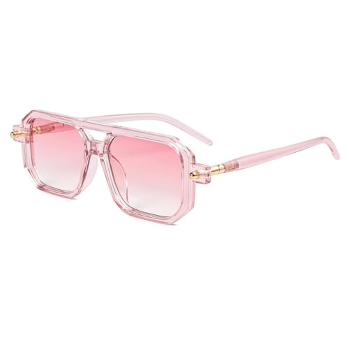 NIDOVIX Vintage Square 70s Aviator Sunglasses for Women Men Retro Classic Flat Aviator Frame Sun Glasses UV Protection