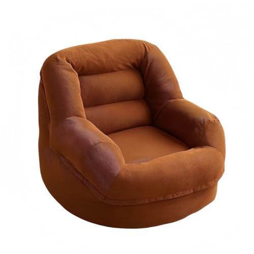 Demanca ソファ 一人掛け ビーズクッション 低反発 軽量 低座面 モダン 布製 長持ち ひとり暮らし向け リラックスチェア おしゃれ (ブラウン)