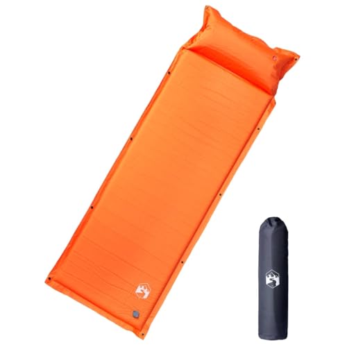 LLEZKBR Furniture Select-SSelf - Colchón inflable para camping con almohada, 1 persona, color naranja