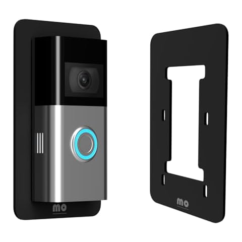 Slim Elegant Non-Adhesive Wall Plate Compatible with RingDoorbell 1/2/3/4 2nd Gen & 3 Plus Blank Plastic Plate Sits Between Doorbell & Wall, Covers Holes, Scratches, Made in UK Cover