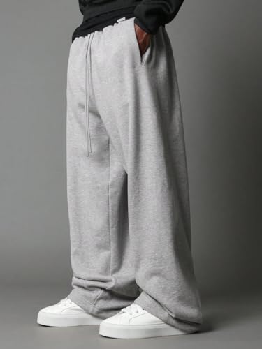 Image of dockstreet Men's /Unisex Open Bottom Drawstring Pure Cotton Stretchable Baggy Jogger Pants