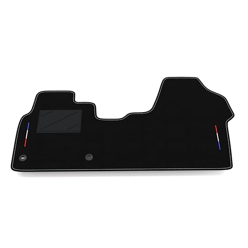 Tapis de Sol compatibles avec Peugeot Expert 2016-2024, Broderie Drapeau France, kit de Tapis de Sol de Voiture sur Mesure