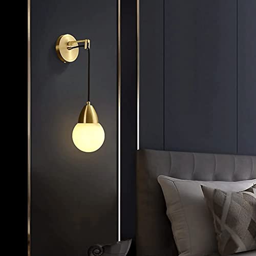 Aplique de pared de mármol y latón para decoración de interiores WQHPLMD 6