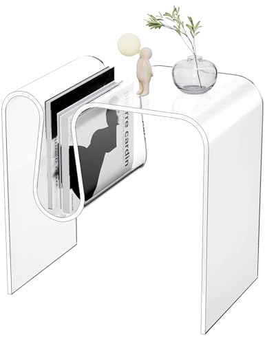 solaround Table d'appoint en Acrylique Transparent, pour Salon, Chambre, Table de Chevet, 45 x 30 x 45 cm (Transparent)