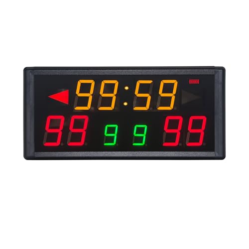 F-Winner LED Electronic Scoreboard Digital Score Keeper with Remote, Basketball Scoreboard with Shot Clock & Timer & 12/24h for Multisport