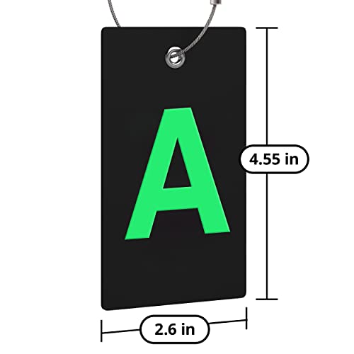 Luggage Tag Initial Bag Tag - Fully Bendable Tag w/Stainless Steel Loop