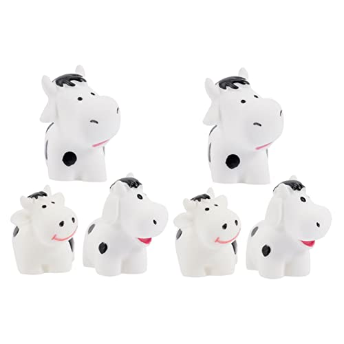 Yardwe 6 Piezas Artesanías De Resina De Vaca Figuras Decoración De Casa Microestatua De Vaca para Juguete Lola
