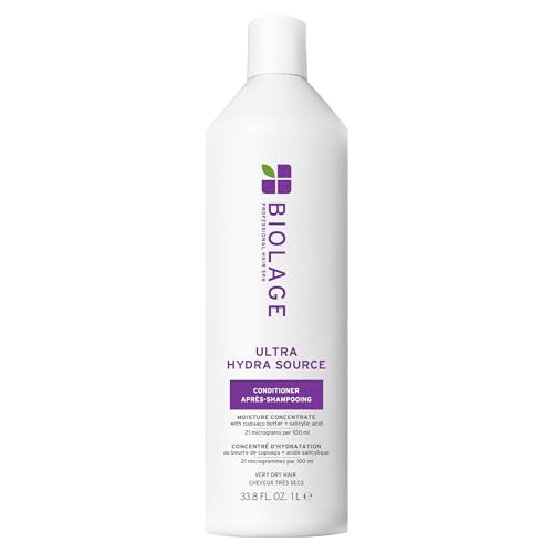Biolage Ultra Hydra Source Conditioner - Intensely Conditions, For Very Dry, Thick, Coarse Hair, With Micro-dosed with Cupuaçu Butter & Salicylic Acid, 33.8 Fl Oz, Packaging may vary