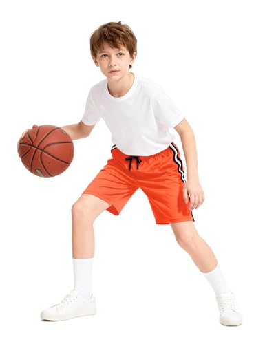 Image of Somaibo Boys Athletic Shorts, Kids Basketball Quick Dry Mesh Short for Youth Soccer Gym Sports Running