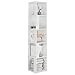 Bounv Libreria Scaffale, Armadio Angolare, Libreria Angolo, Libreria Verticale a Colonna, in Truciolato Bianco Lucido 33x33x164,5 cm