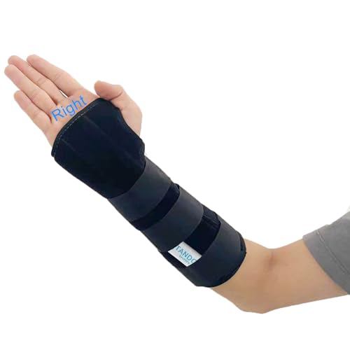 Image of Unisex Forearm and Wrist Support Splint Brace Double Fixation Wrist Brace for Carpal Tunnel,Adjustable Night Time Forearm Immobilizer Brace Splints,10.6 inch (27cm) length(RH /M)