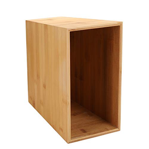 Topzea Bamboo Waste Basket, Rectangular Narrow Trash Can Wastebasket Waste Bin Garbage Can For Bathroom, Bedroom, Office And Home, 10.5" X 5.75" X 10" #TOP2