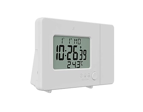 Crivit Auriol - Reloj despertador con proyección por radio, pantalla LCD, con sensor táctil, color blanco
