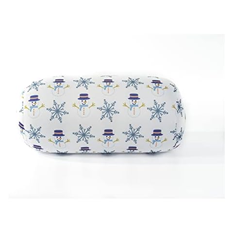 Mushy Pillows Microbead Squishy Roll Holiday Pillow - Winter Santa Christmas Holiday Themed Cover