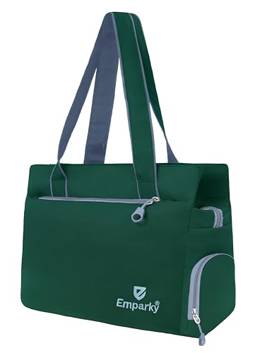 Image of Women Bag, Black with Turquoise Accents, Tote Bag with Multiple Zipper Pockets