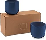  Lambda Coffee® Cappuccino Tassen Set 2 x 160ml in deep blue matt aus Porzellan I Kaffeebecher dunkel blau ohne Henkel I Spülmaschinen geeignet