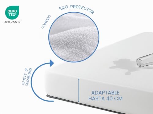 Protector de colchón impermeable 105x180 ajustable transpirable pack de 2 3