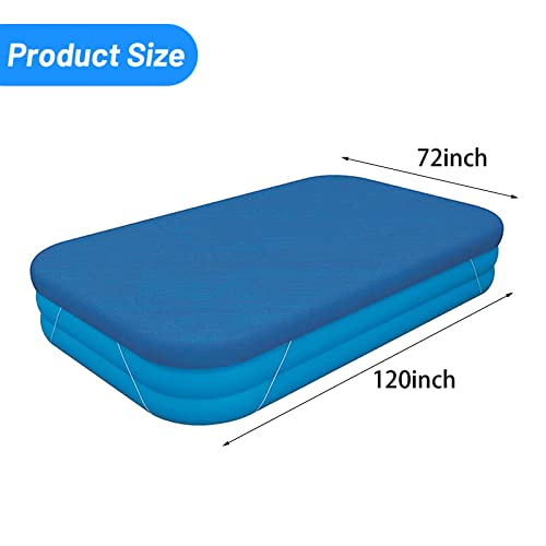 Rectangle Pool Cover, Inflatable Underground Pool Cover Dust and Rainproof Home Pools Cover, Fits 120 in x 72 in Frame Pool and Solar Cover for Garden Outdoor (10ft X 6ft)