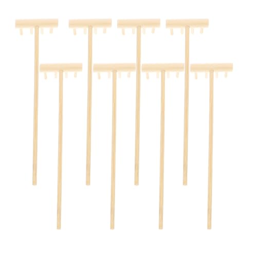 EXCEART 8Pcs Mini Zen Garden Bamboo Rake Tools - Sand Rake Accessories for Meditation, Tabletop Decor, Feng Shui Decoration, Desktop Zen Garden Supplies