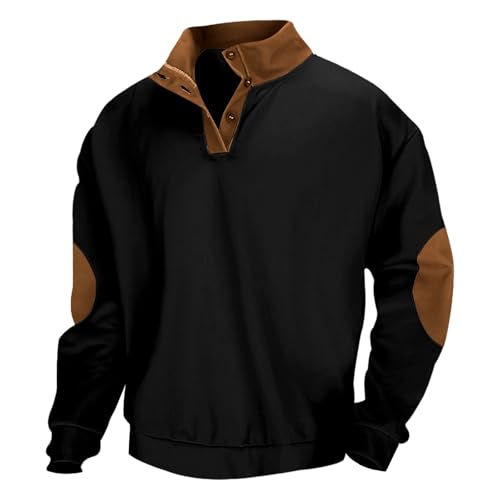 Generisch Pullover Men Sweatshirt Men Sweatshirt Autumn Winter Loose Fit Plus Size Slim Fit Casual Pullover, black, 5XL