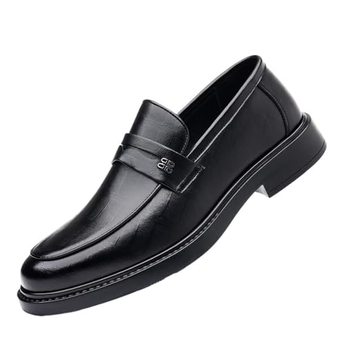 Men's Slip-On Loafers Casual Business Shoes Korean Retro Style Breathable Comfortable Leather Flats for Men