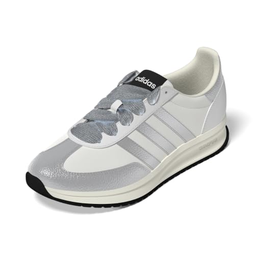 adidas Women's Run 70s 2.0 Sportswear Sneaker, White/Silver Metallic/Off White, 7