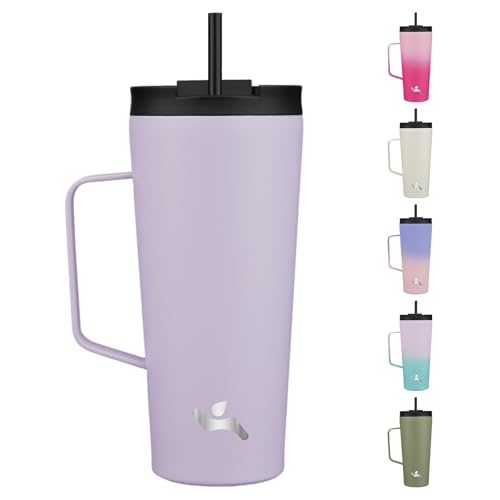 Image of Konokyo 22 oz Insulated Tumbler with Handle & Straw, Stainless Steel Mug
