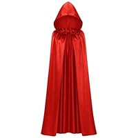 DvBCNMe Roter Umhang, Rotkäppchen Kostüm Damen, 140cm Umhang Mit Kapuze Für Halloween Und Karneval, Vielseitiger Roter Umhang Für Theater Und Rollenspiel