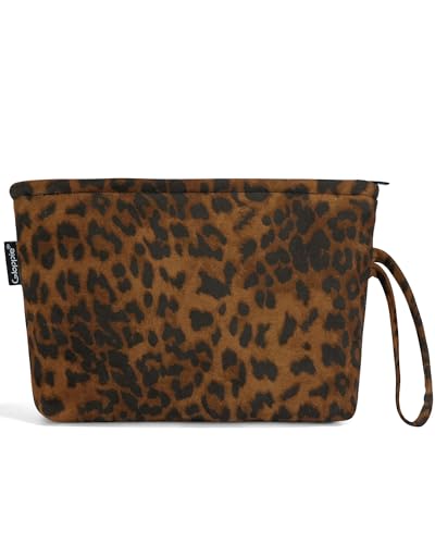 Image of Gloppie Leopard Small Makeup Bag for Purse Wristlet Cosmetic Bag for Women