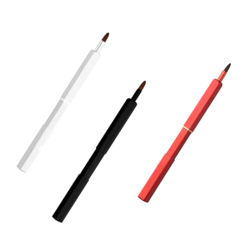 Pinceles de labios portátiles con diseño ajustable para sombra y color, 3 piezas