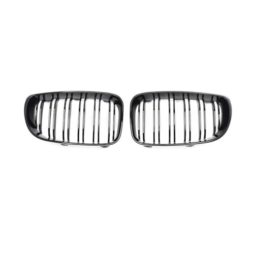 Parrillas de listón doble para BMW Serie 1 E81 E82 E87 E88 en negro brillante 1
