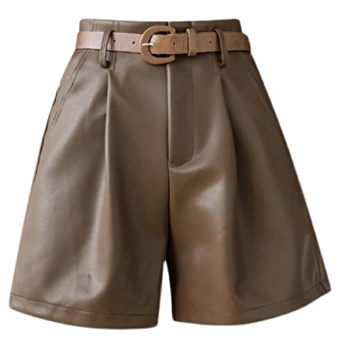 Short en cuir PU avec ceinture premium | Coupe large haut de gamme