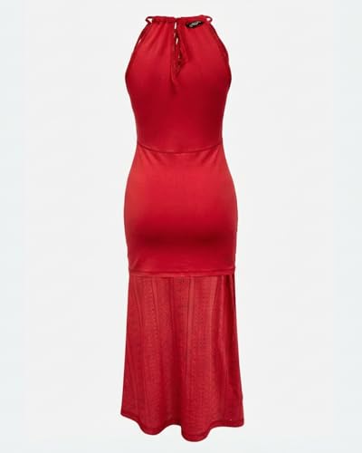 Image of CHICME Womens Summer Halter Ruched Bodycon Long Dresses