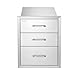 VEVOR 18x23 Inch Outdoor Kitchen Stainless Steel Triple Access BBQ Drawers with Chrome Handle, 18 x 23 x 23 Inch
