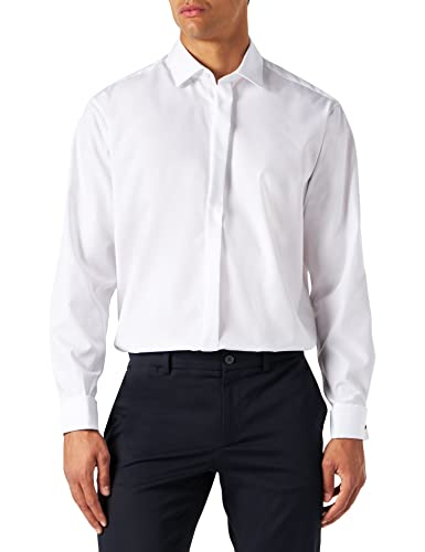 Seidensticker Hombre Business Hemd Camisa, Blanco, 42