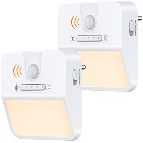 Luce Notturna LED Da Presa BORDEAG - 3 Colori E Dimmerabile Con Telecomando - ABS Nero 9x7x7 Cm Per Camera, Corridoio, Scala