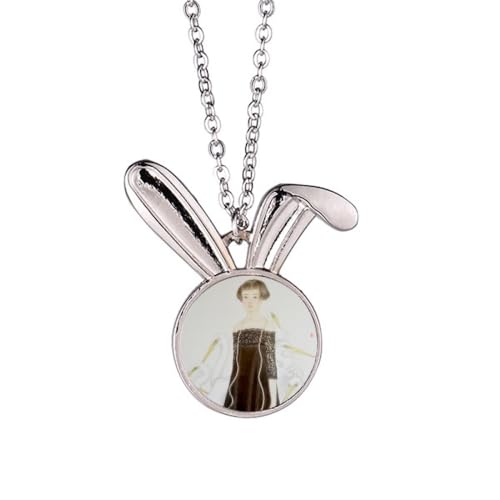 Collier lapin aquarelle style chinois, sublimez vos tenues bohèmes chic