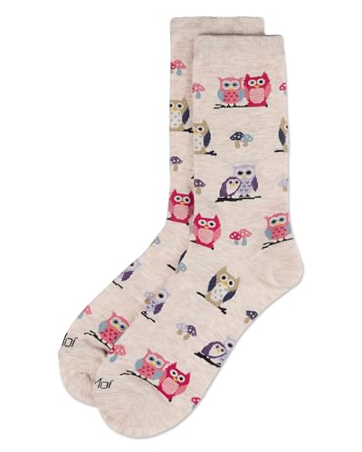 MeMoi Women's It's Owl Good Rayon From Rayon Crew Socks3