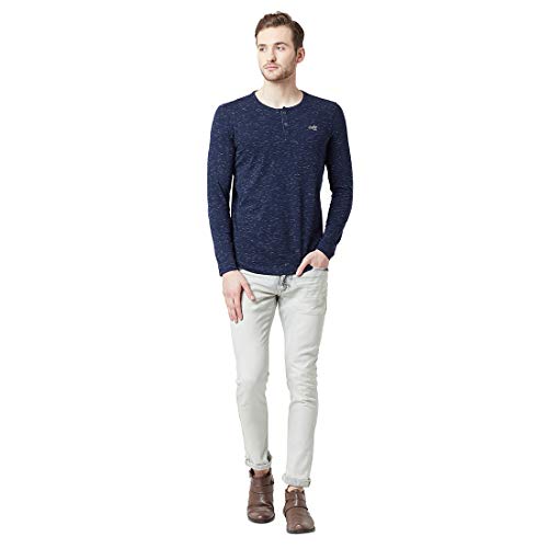 Image of Spykar Men's Self Design Slim Fit T-Shirt