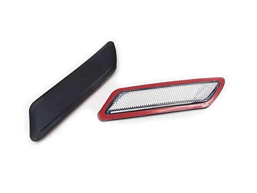 Hotsteelies 2PCS Crystal White Lens Front Side Marker Fender Bumper Reflector for BMW 2012-2015 F30 F31 3-Series Base Bumper Model