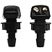 LBTODH 2PCS Car Wiper Washer Nozzle Black Double-hole Front Windshield Washer Nozzle Replacement Fit for Most Car
